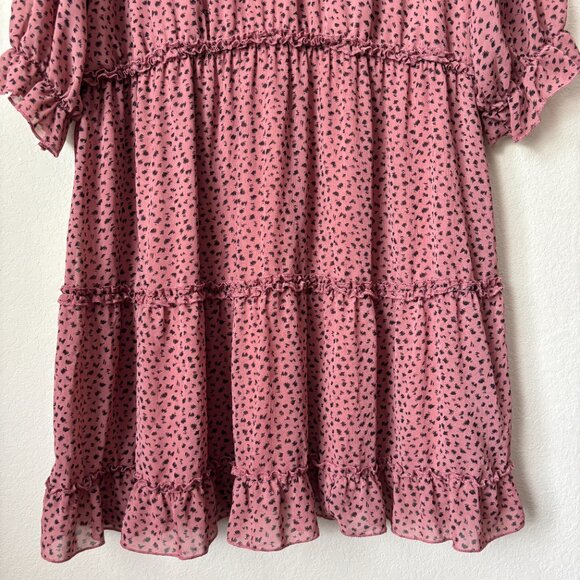 A Beautiful Soul Dot Printed Ruffle Trim Flattering Mini Dress - Picture 5 of 11